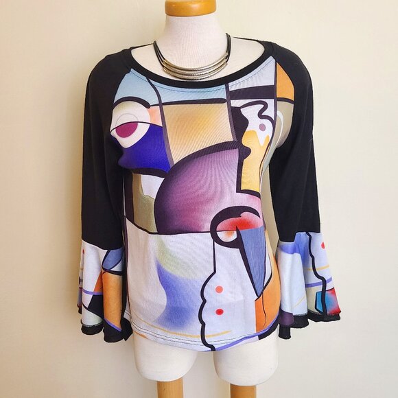 Funsport Unique  Inspired Bell Sleeve Sweater - Picture 1 of 7